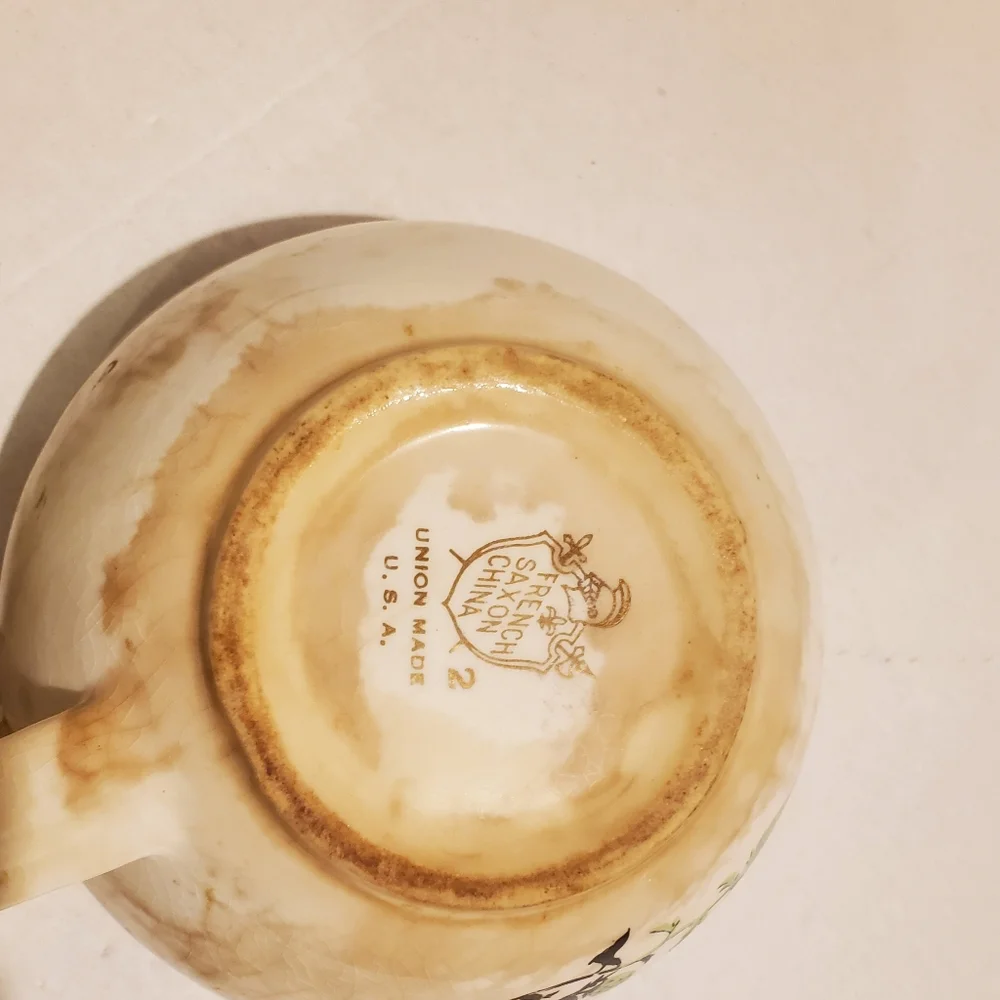 French Saxon Sugar Bowl,Vintage